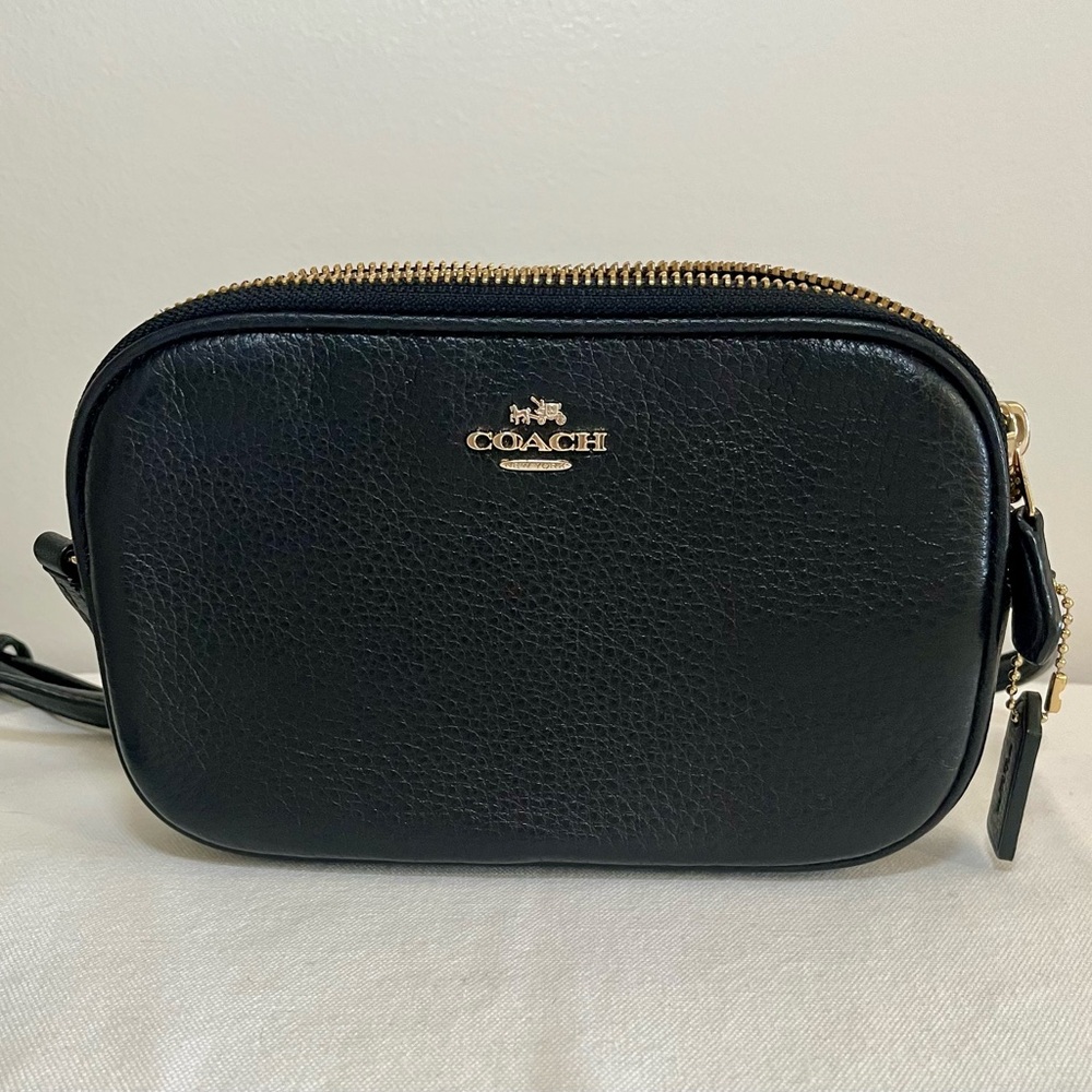 Coach Black Pebbled Leather Mini Crossbody